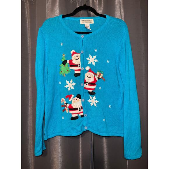 Ugly Christmas Sweater Xmas Size Large Cardigan - Picture 1 of 3